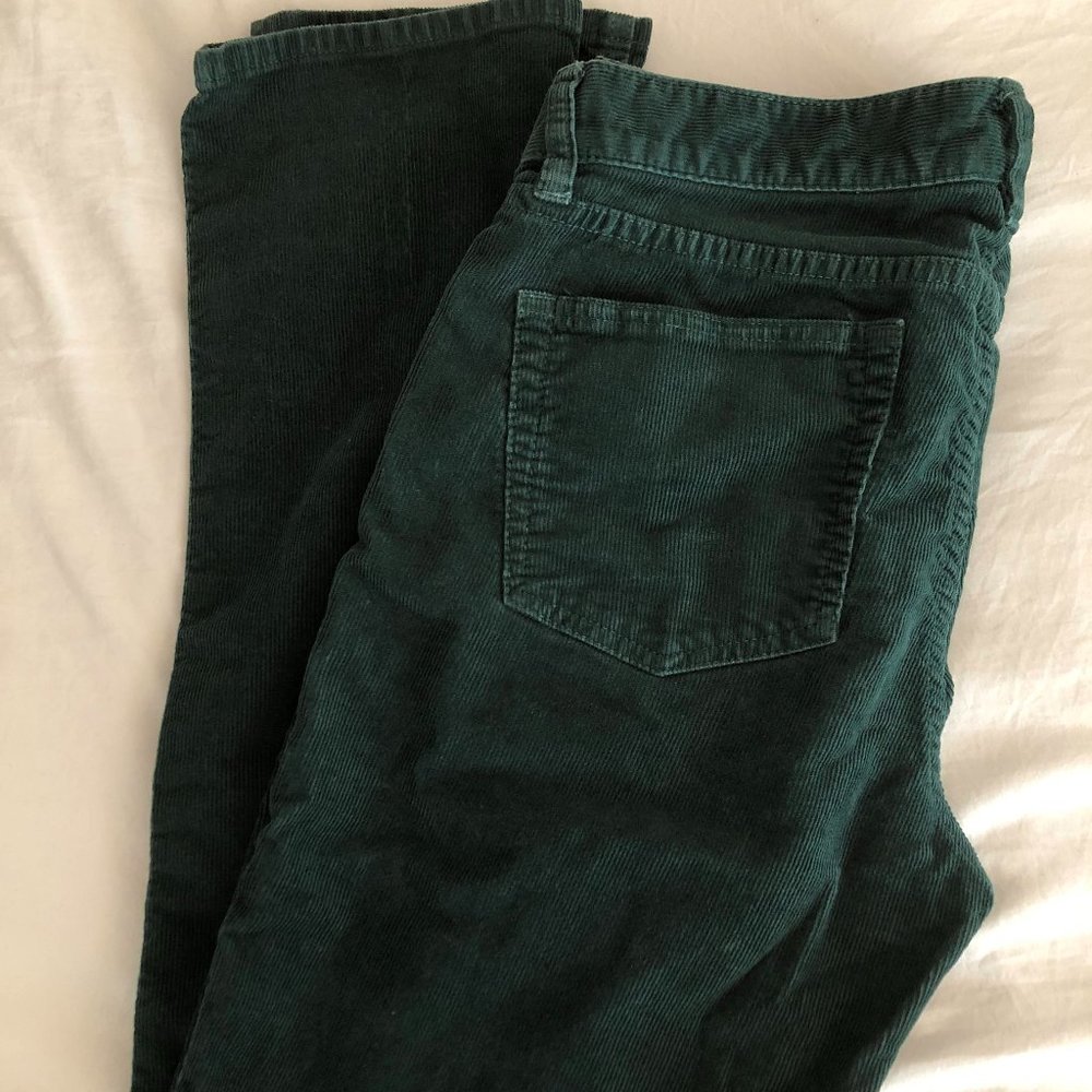 J. Crew City Fit Classic Green Corduroy Pants